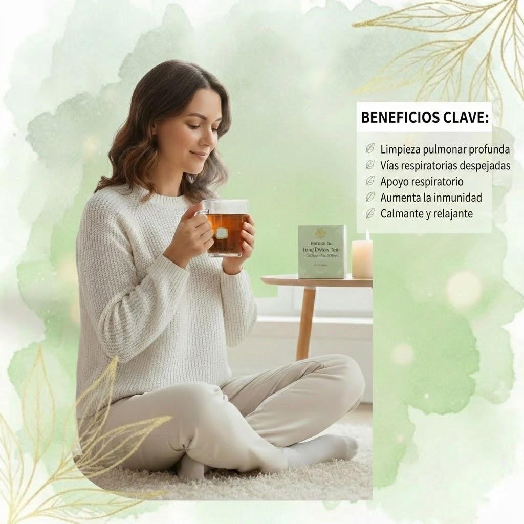 Té Detox para Pulmones Mullein & Co – Sin Cafeína, 15 Bolsitas