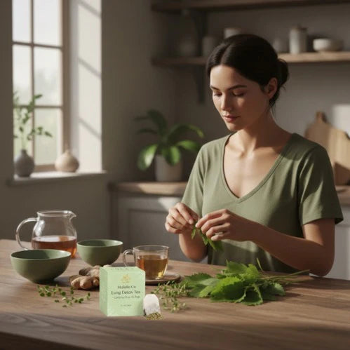 Té Detox para Pulmones Mullein & Co – Sin Cafeína, 15 Bolsitas
